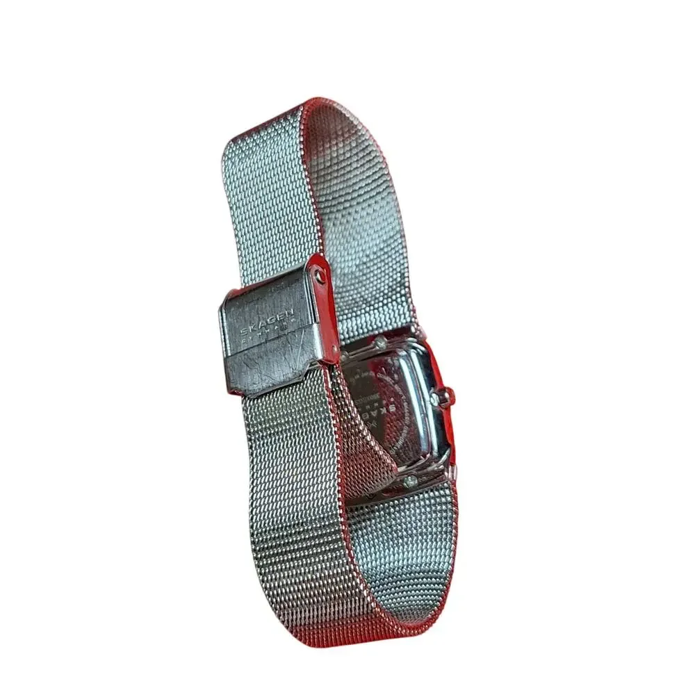 Skagen Denmark 380XSGS1 Slim Square Watch - Two-Tone Mesh & Crystal Dial WORKS